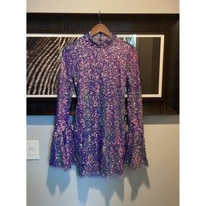 Free People Sequin Bell Sleeve Dress